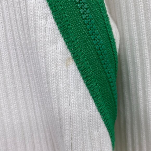 Worth Color block zippered cardigan size large ribbed pockets jacket White - Picture 5 of 7